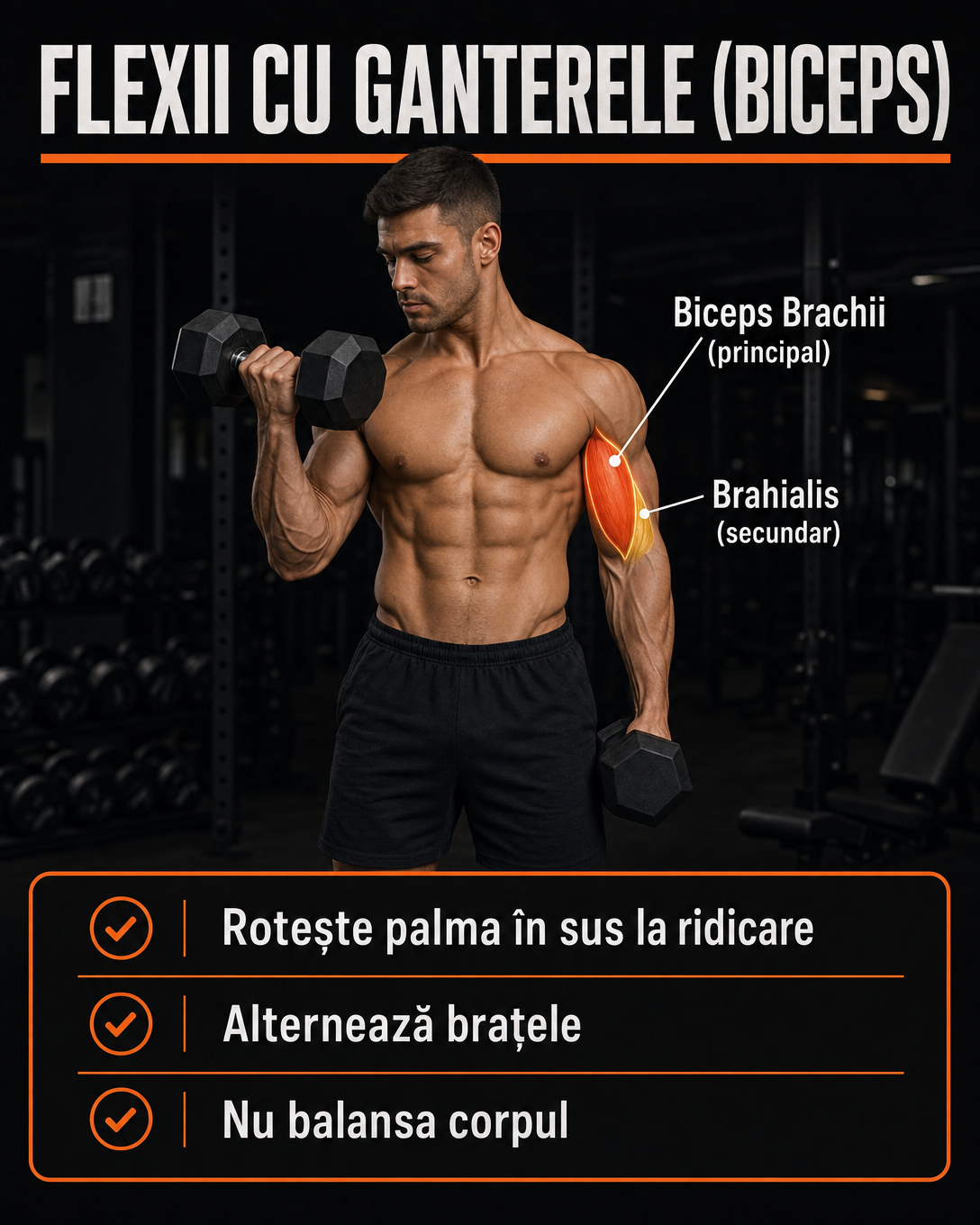 Flexii cu Ganterele (Biceps)