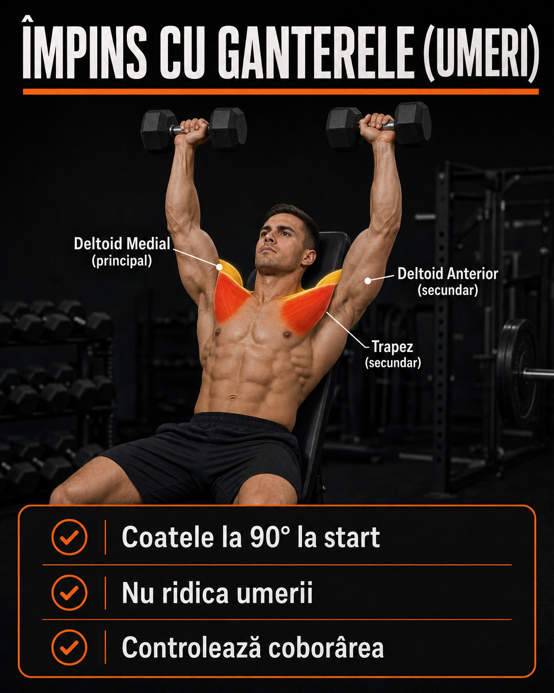 Împins cu Ganterele (Umeri)